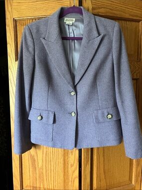 Michael Kors Lavender Herringbone Tailored Blazer